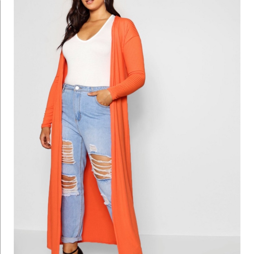 Boohoo plus ribbed maxi cardigan 20